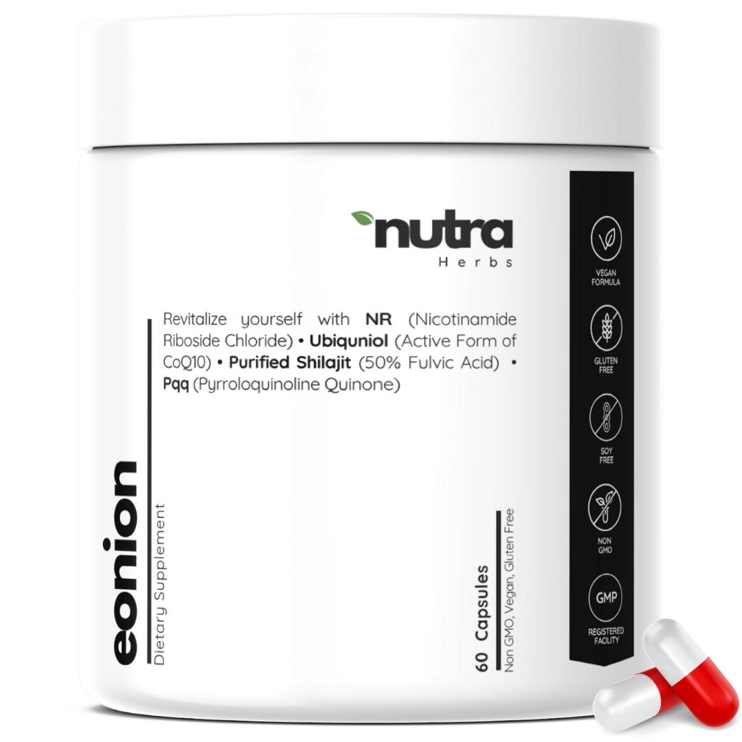 NAD Supplement -Superior Bioavailable - Cellular Longevity, Mitochondrial Energy, Heart & Brain and Healthy Aging - Nicotinamide Riboside (NR), CoQ10 (Ubiquinol), Shilajit & PQQ - Vegan